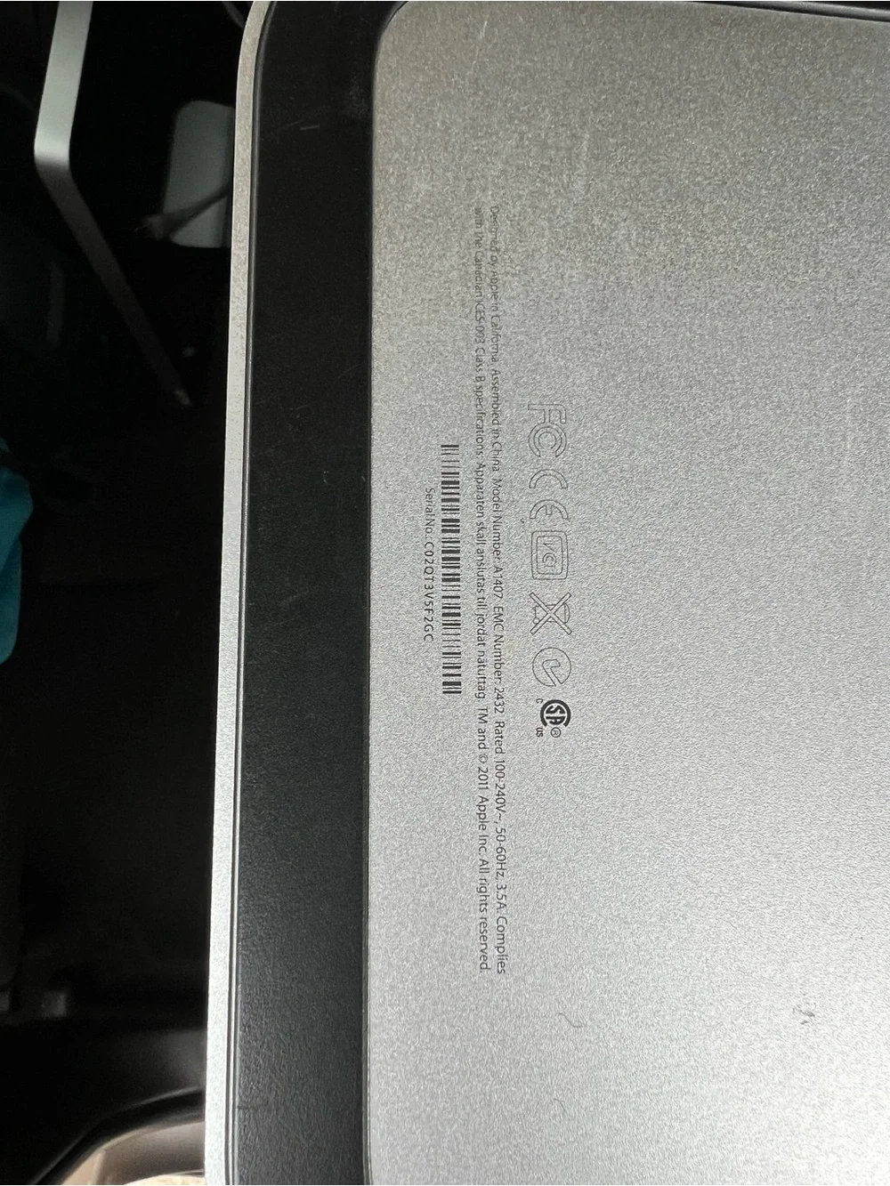 Apple iMac Display Monitor in Black and Silver